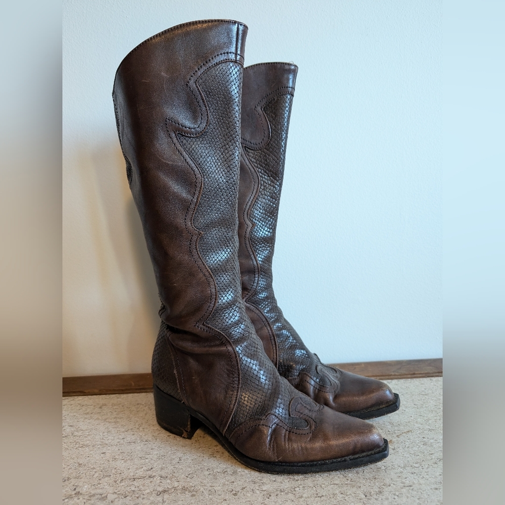 Vintage Nordstrom Leather Cowboy Boots 6.5